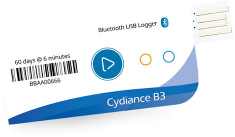 Termógrafo Cydiance B3 con Bluetooth y USB para cadena de frío